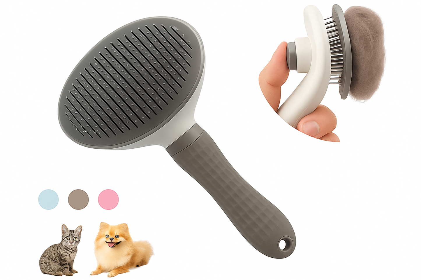 Dog and Cat Grooming Comb with Automatic Hair Brush
