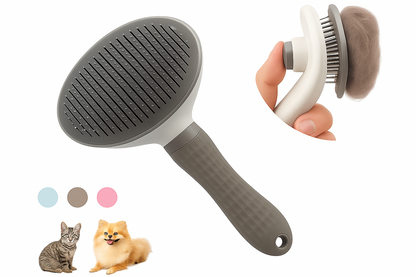 Dog and Cat Grooming Comb with Automatic Hair Brush